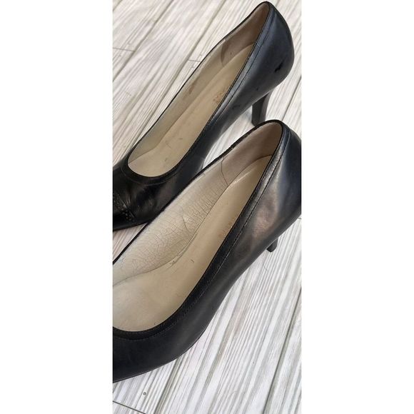 Ralph Lauren Womens Lucinda Pumps 8B Black Leather Classic - Picture 5 of 8